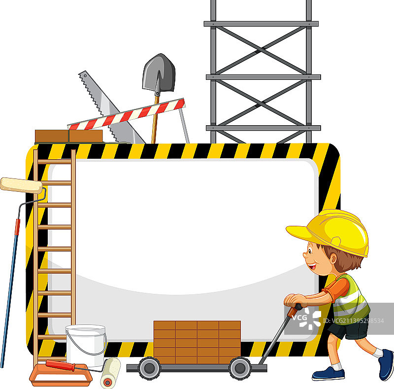 带有建筑物体的空banner图片素材