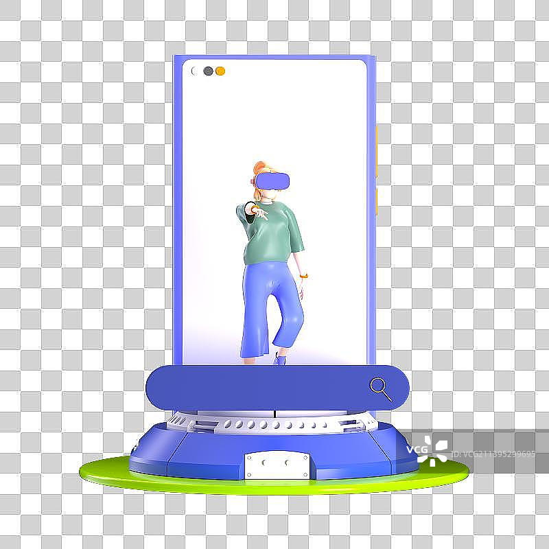 3D渲染VR元宇宙卡通元素图片素材