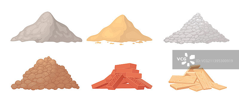 建筑材料沙砾水泥堆图片素材