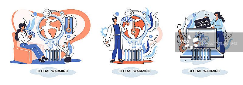 全球变暖的隐喻：人类与气候变化图片素材