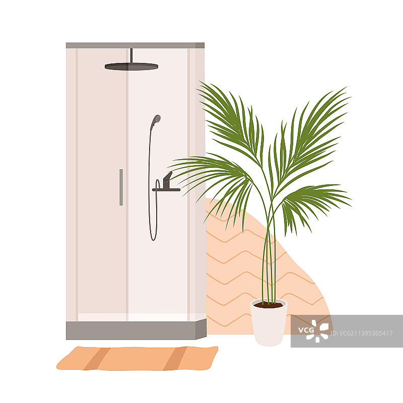 现代淋浴房玻璃隔间图片素材