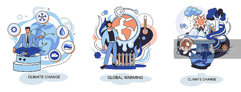 全球变暖的隐喻：人类与气候变化图片素材