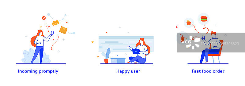 人们用智能手机点外卖图片素材