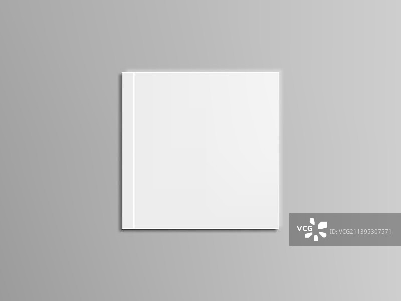灰色背景上的逼真空白方形宣传册图片素材