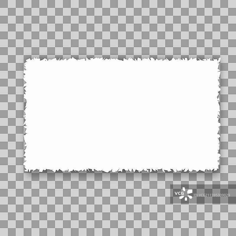 透明背景上带阴影的纸张撕裂边缘图片素材