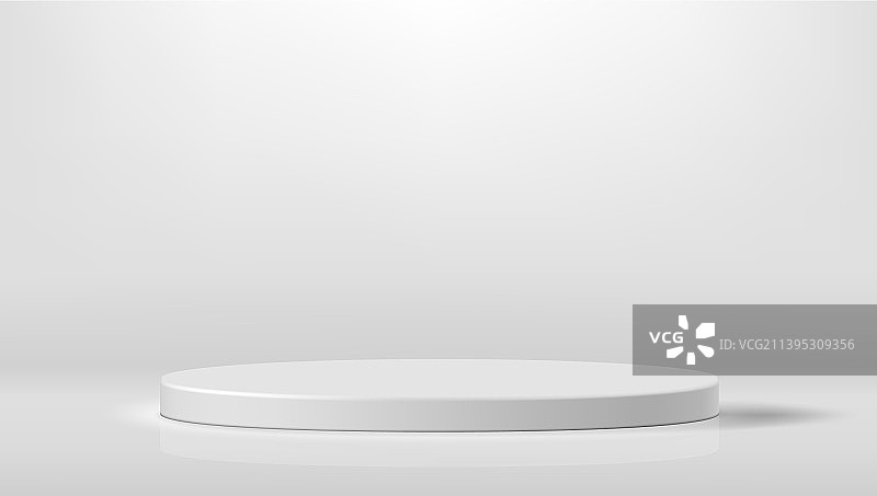 白色背景上的3D白色圆形领奖台图片素材