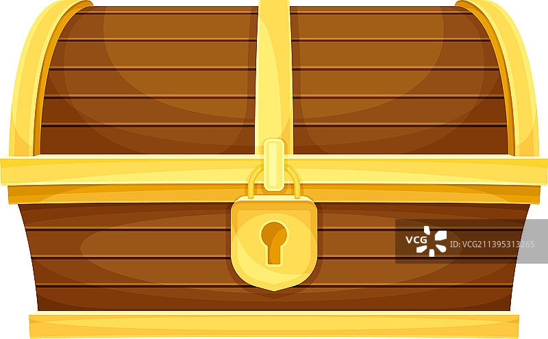 带金色锁的魔法木箱图片素材