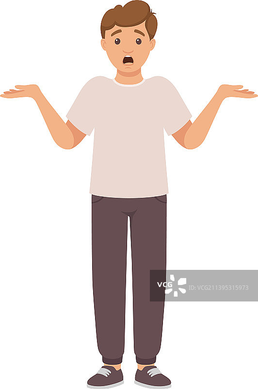 穿着休闲裤站立的惊讶的男人图片素材