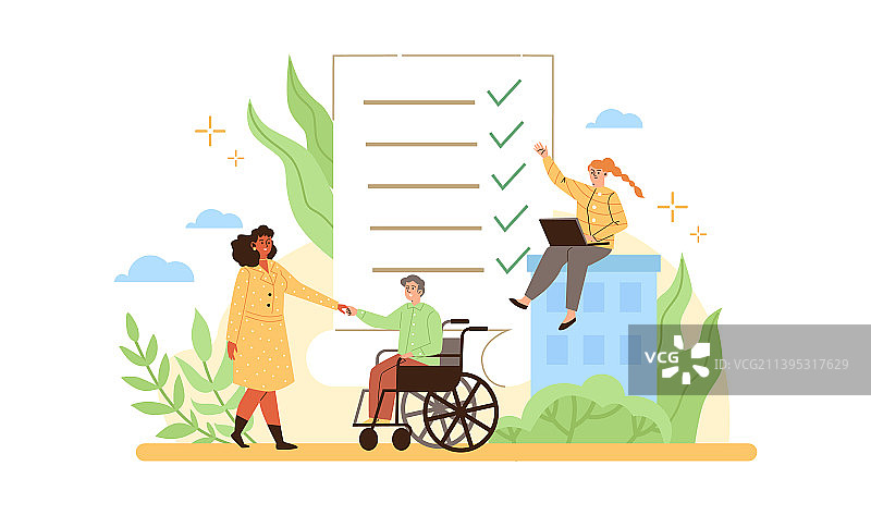 ESG环境社会治理扁平风格图片素材