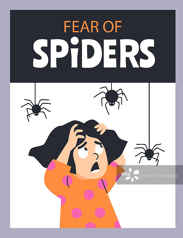 害怕悬挂的小女孩竖版banner图片素材