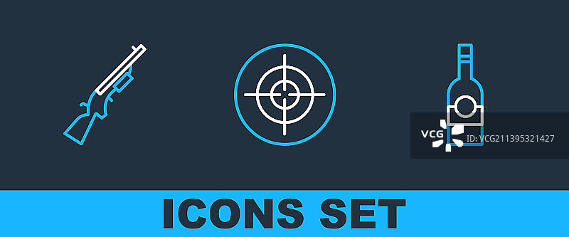 伏特加猎枪靶子瓶子套装图片素材