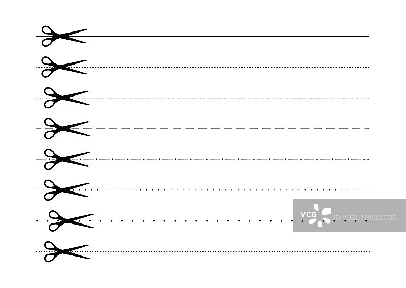 剪刀裁剪虚线图标合集图片素材