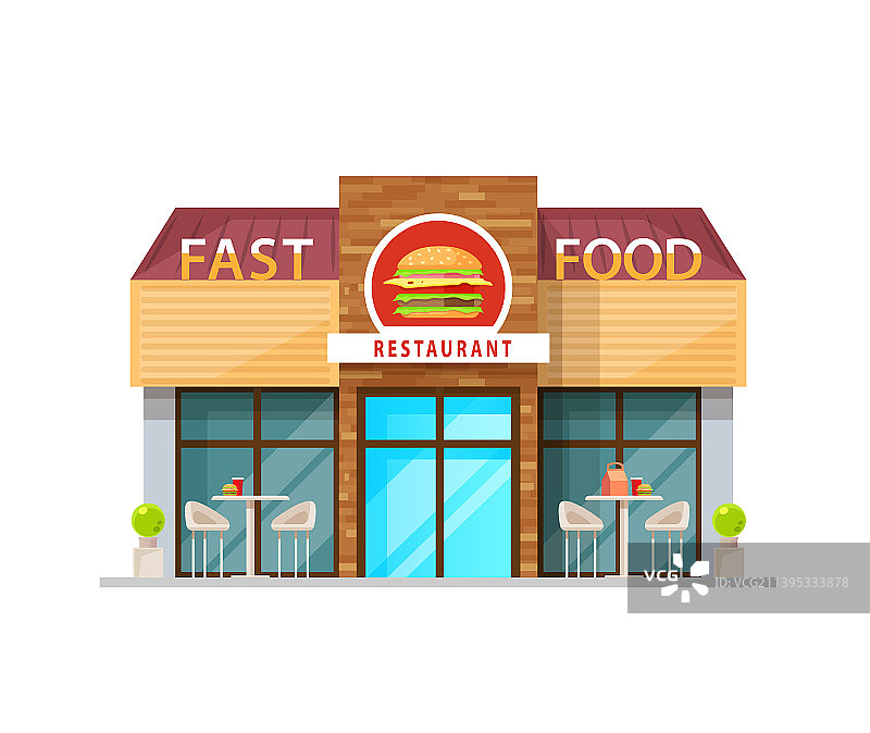 快餐咖啡馆建筑餐厅外观图片素材