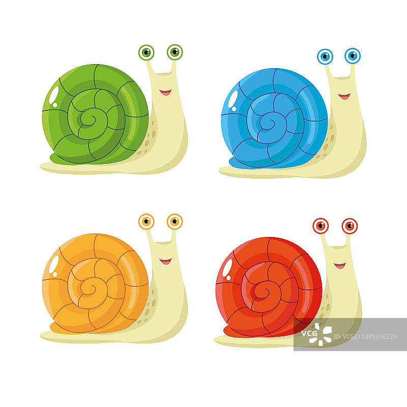 可爱的卡通蜗牛合集图片素材