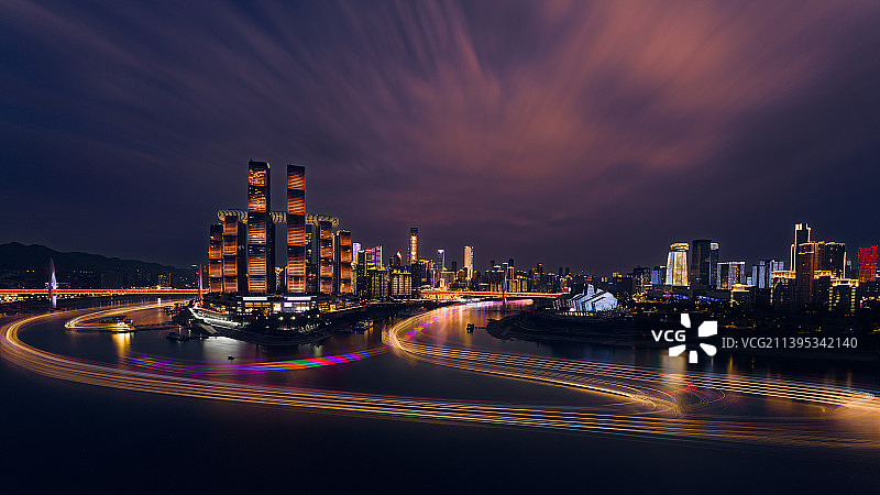 流光溢彩的重庆之夜图片素材