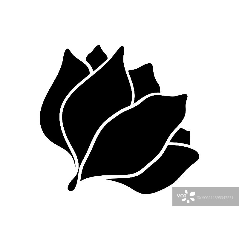 花蕾剪影简约花朵图标图片素材