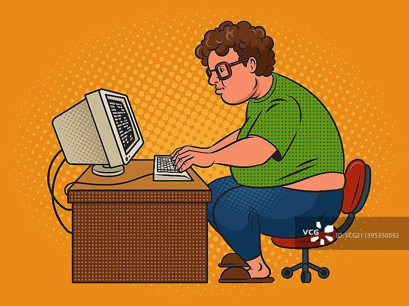 戴眼镜的程序员波普艺术图片素材