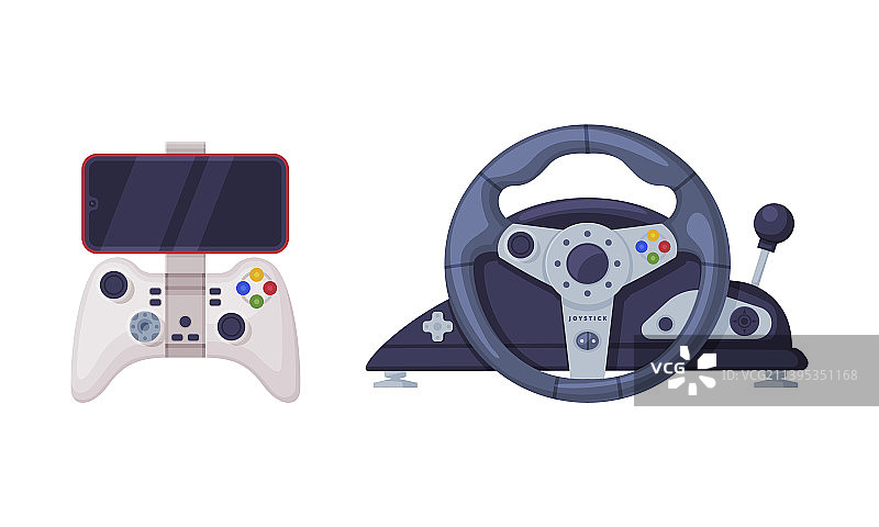 游戏手柄和方向盘游戏控制器图片素材
