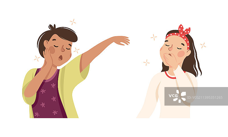 需要睡眠而打呵欠的困倦女人图片素材