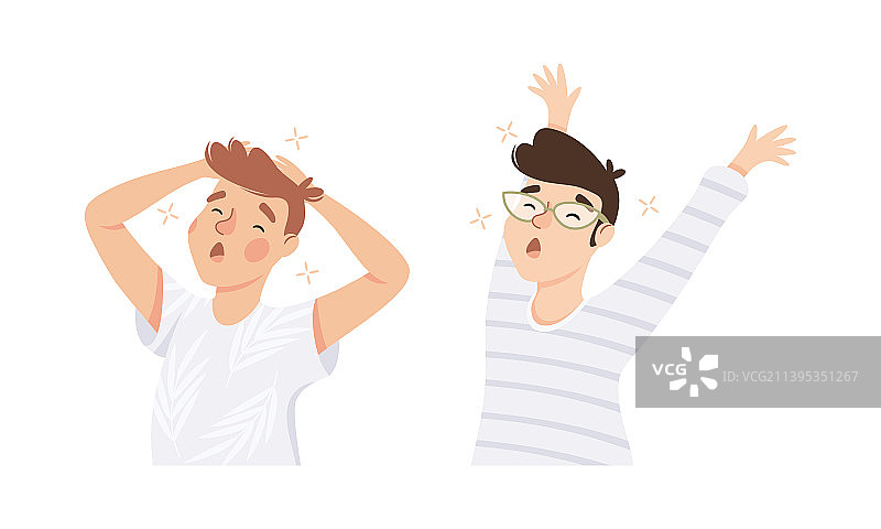 想睡觉的男人打着哈欠图片素材