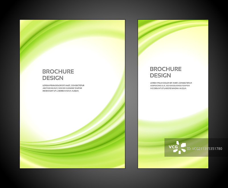 绿色渐变柔和波浪宣传册设计图片素材