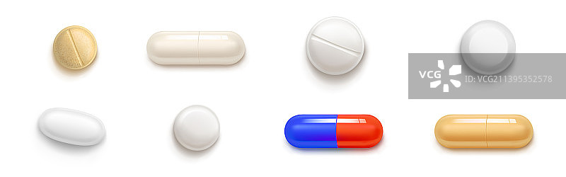 药丸、片剂和药物胶囊合集图片素材