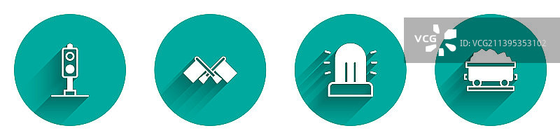 火车交通灯旗帜警报器图片素材