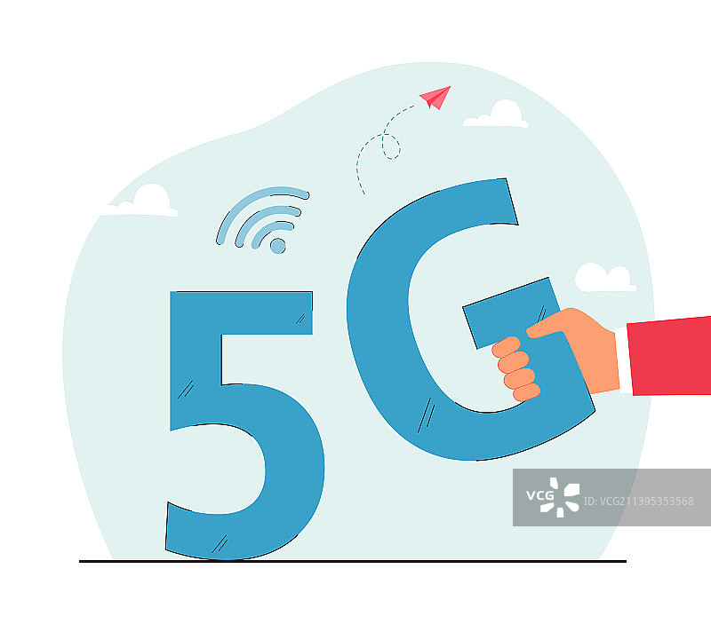 手持5G通讯标志图片素材