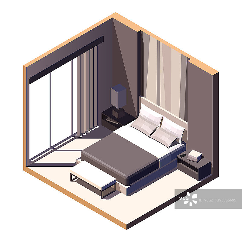 2.5D低多边形卧室图片素材