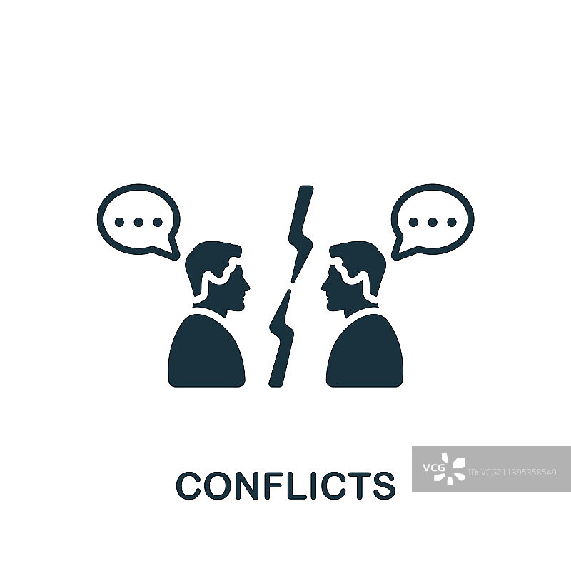 冲突单色简约心理学图标图片素材