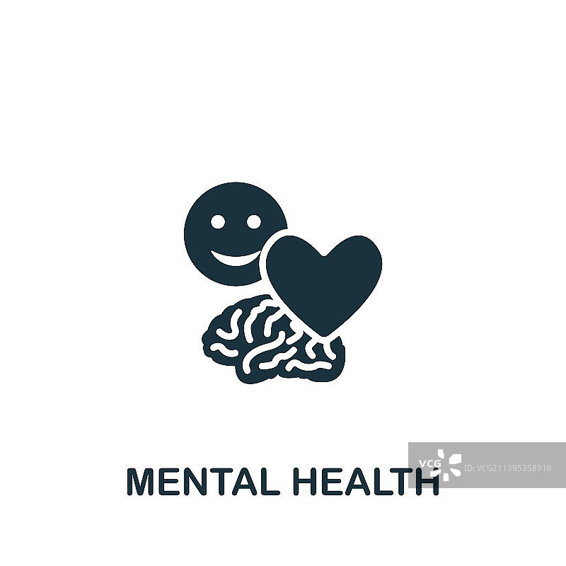心理健康单色简约隔离图标图片素材
