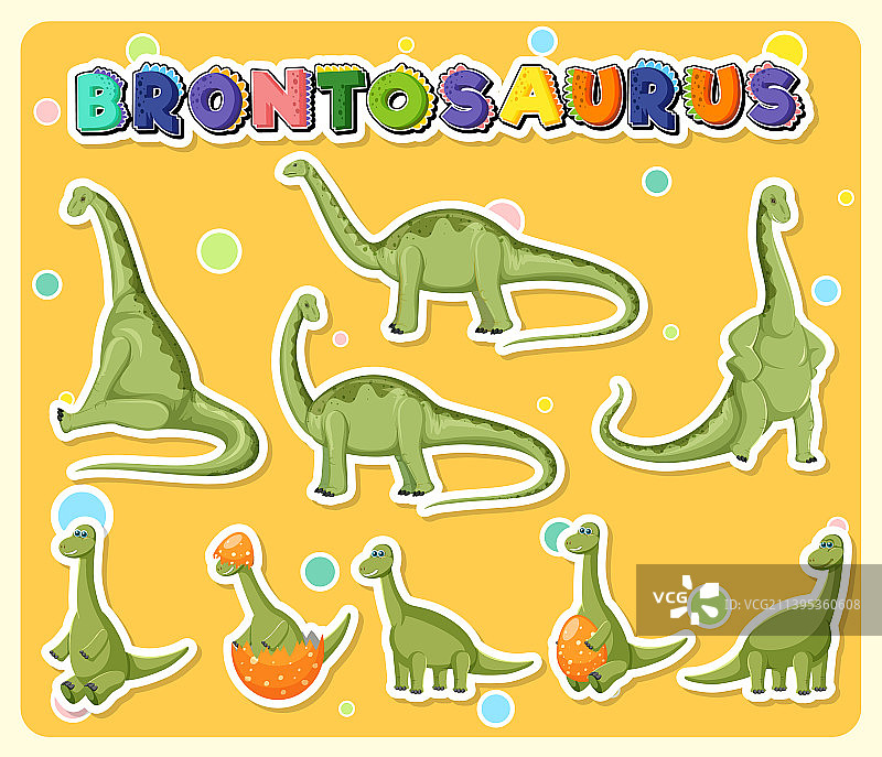 可爱的雷龙卡通形象套装图片素材