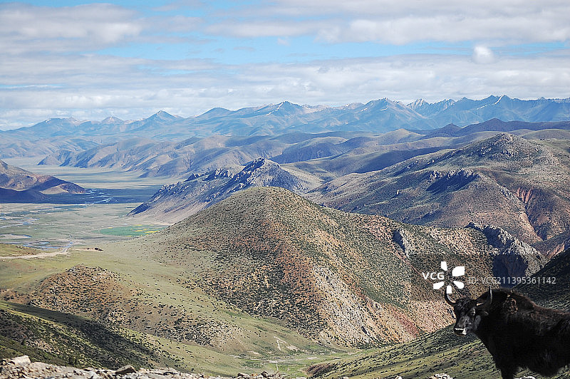 中国西藏风景图 川藏线滇藏线风景图 林芝波密  高原高山 河流 白云蓝天  东达山 怒江72拐图片素材
