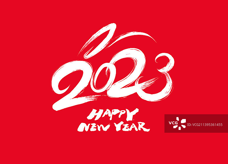 中国春节2023兔年快乐灯笼庆典标志设计图片素材