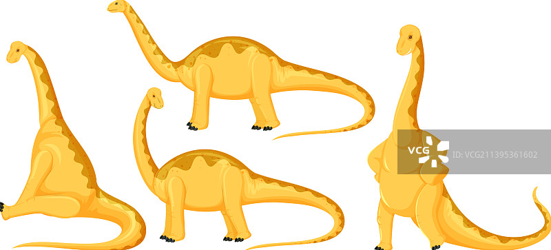 不同的可爱雷龙卡通形象图片素材