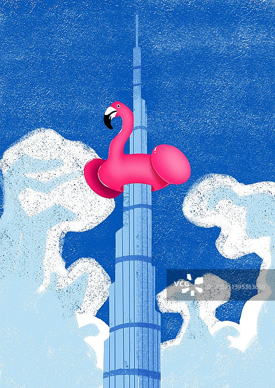 气球和大楼图片素材