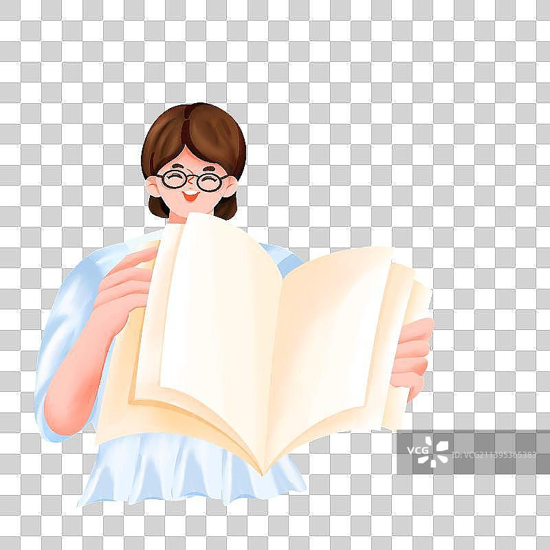 老师拿着一本打开的书图片素材