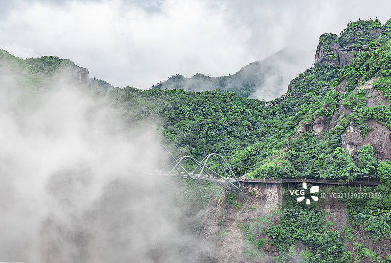 神仙居卧龙桥航拍图片素材