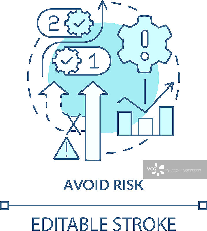 避免风险绿松石概念图标图片素材