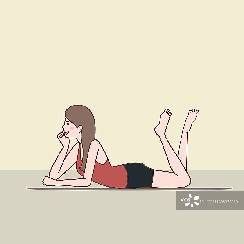 卡通人物躺下放松图片素材