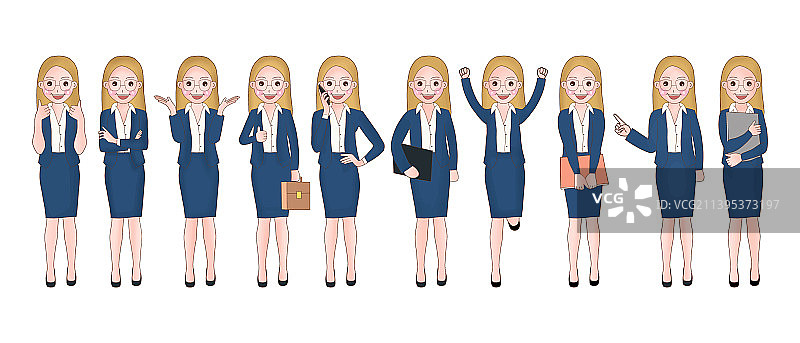 西装商务女性角色合集图片素材