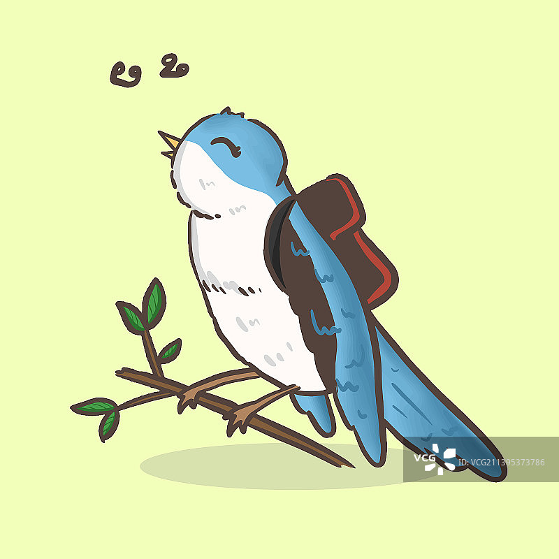 可爱的夜莺学生卡通角色图片素材