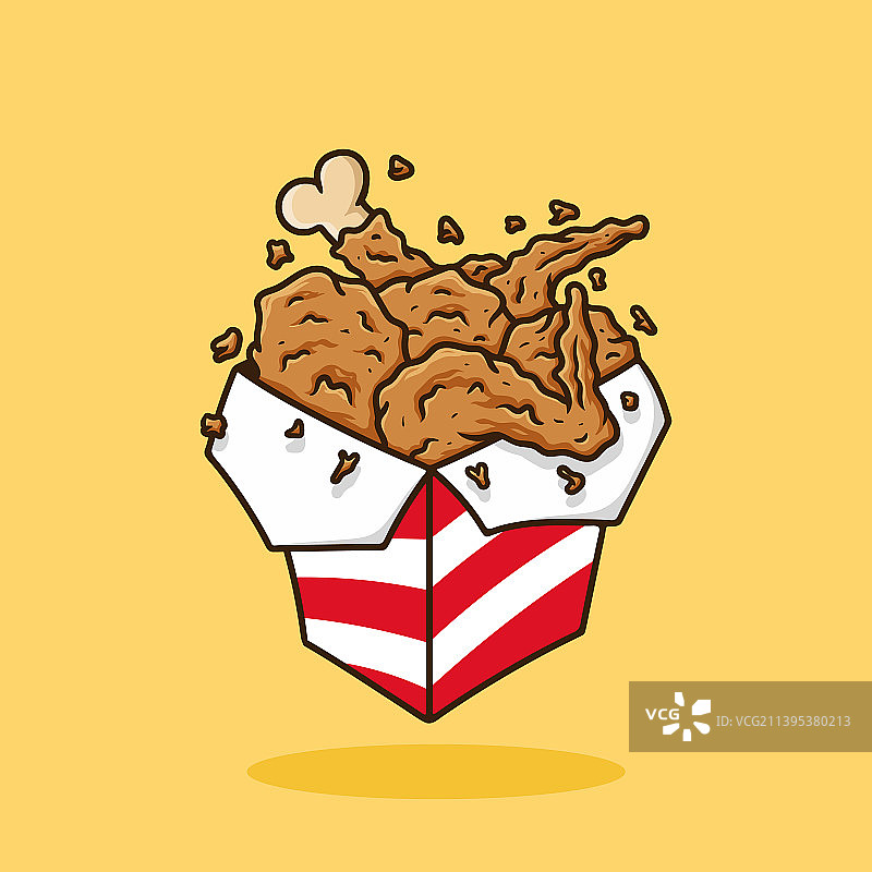 卡通风格的炒锅炸鸡图片素材