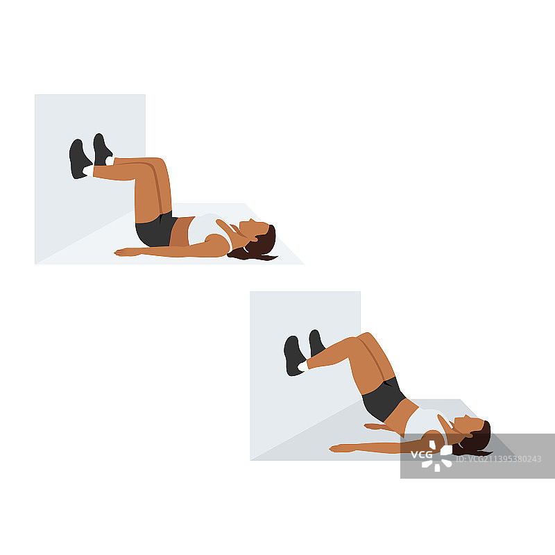 女人做靠墙桥式运动图片素材