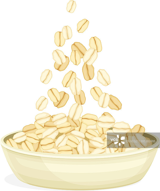 作为全谷物食品的压扁燕麦片图片素材