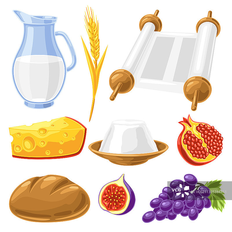 快乐的沙夫节象征假日物品和犹太人图片素材