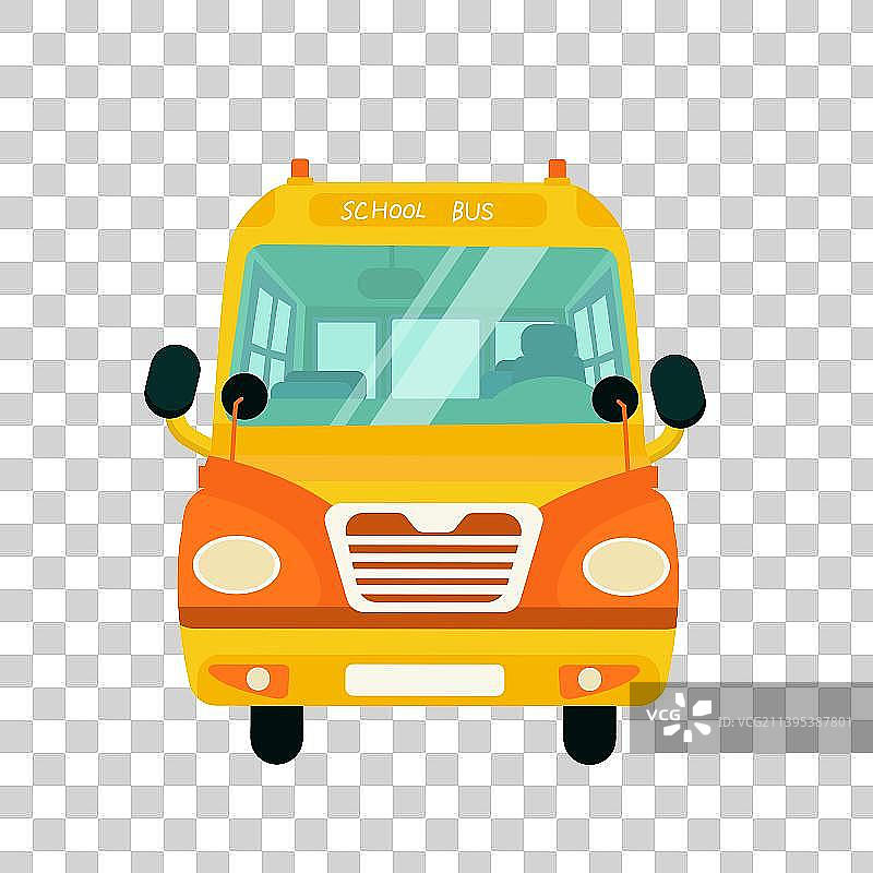 校车巴士扁平矢量插画图片素材