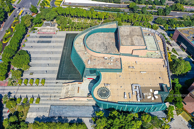 航拍广东省中山市文化艺术中心建筑外景图片素材