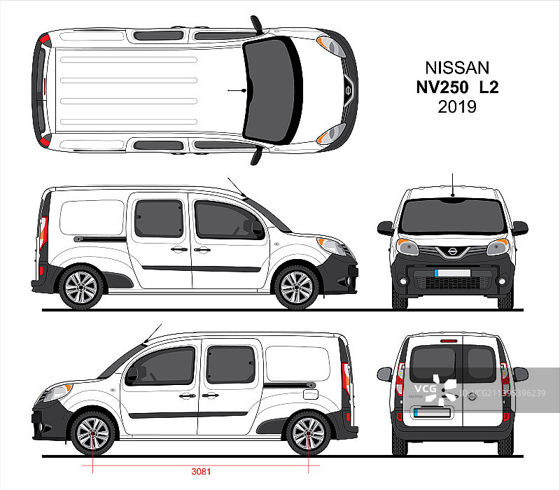 日产nv250 combi面包车l2 2019图片素材