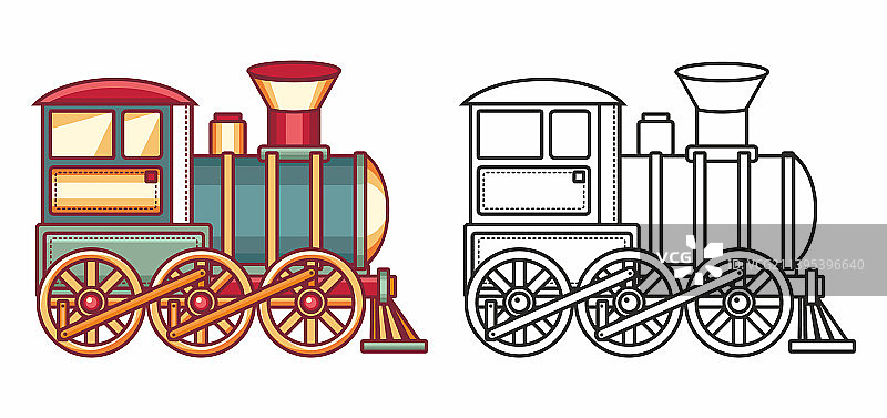 卡通风格复古火车玩具图片素材